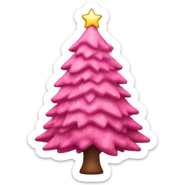 Pink Christmas tree sticker