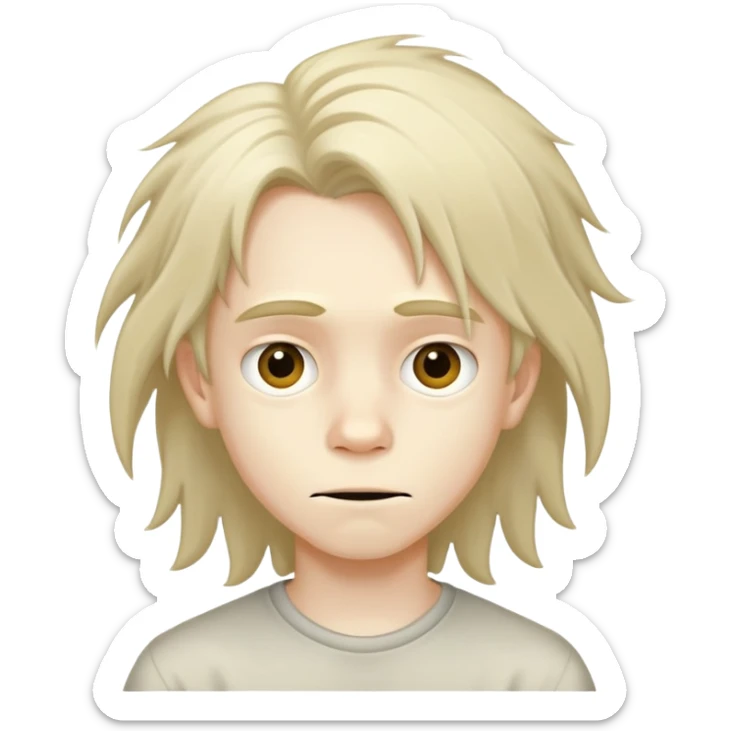 Small 11 year old with kinda long hair who looks weird also is a boy sticker