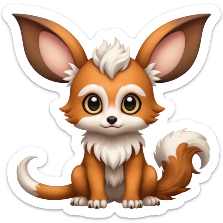 Cool cute fantasy Fionbri-Vernid-creature by griffsnuff & LiLaiRa & Falvie full body sticker