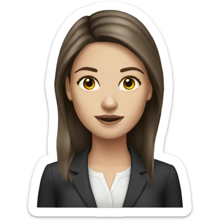 white girl brunette hair business woman  sticker