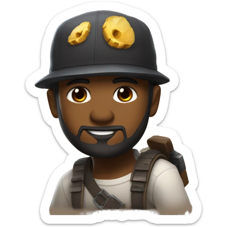 Hombre jugador de freefire cara nerviosa y haciendo para que guarde silencio sticker