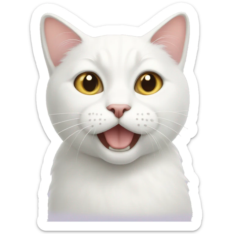 White cat sticker