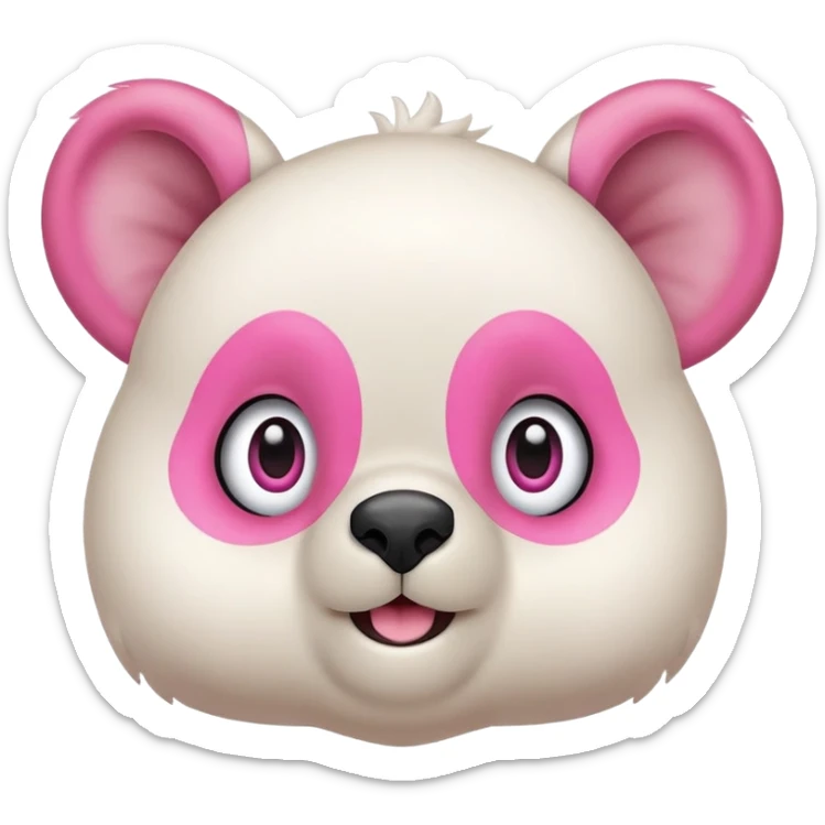 Osito blanco tierno, circulo en estomago y orejas rosa, guiñando el ojo izquierdo y sonriendo con brazos levantados.
 sticker