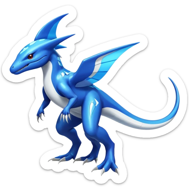 Shiny Glossy Oily Futuristic Latios-Gabite-Amaura-Salandit-Helioptile-fusion (full body) sticker
