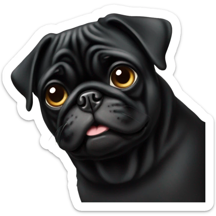 Black pug sticker