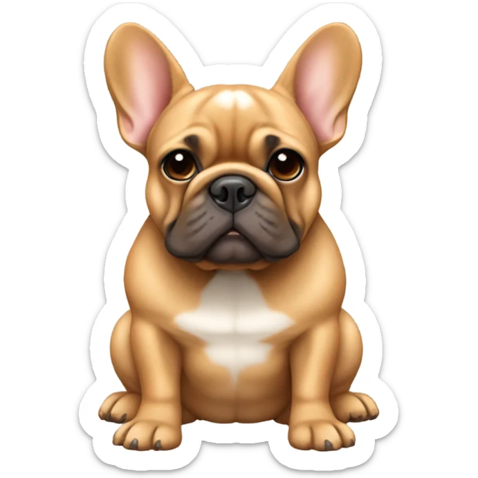 Brown & tan with fawn French bulldog friends sticker