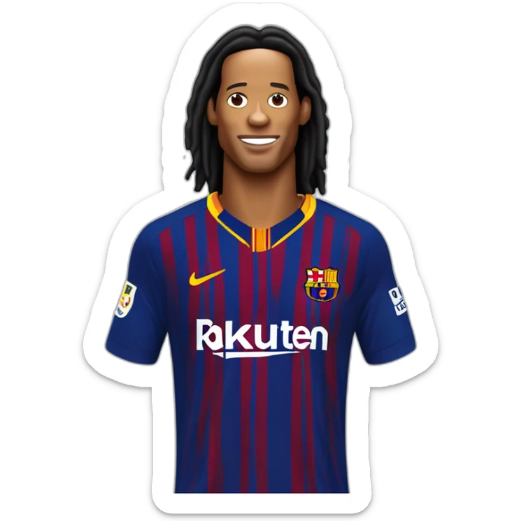 Ronaldinho Gaucho Face with jersey of Football Club Barcelona sticker