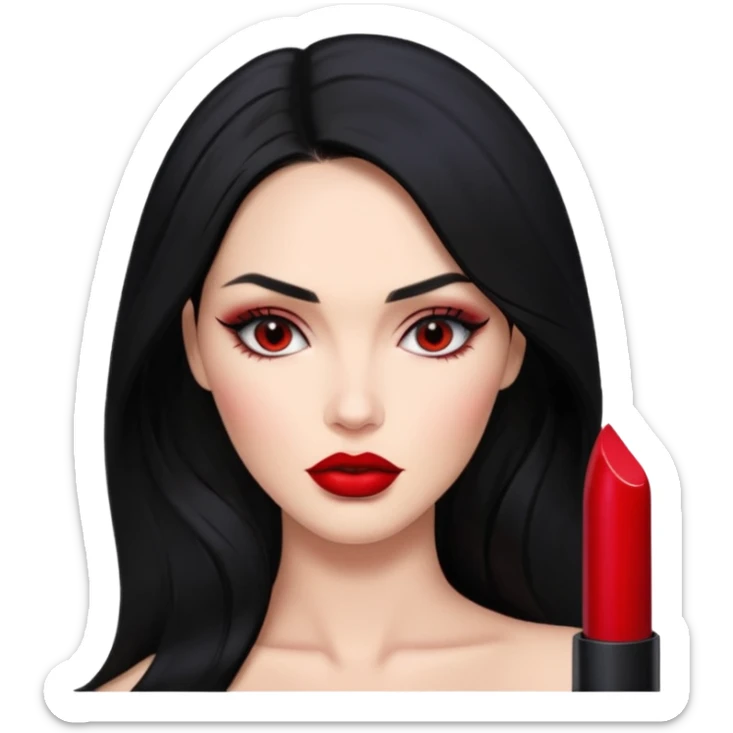 “Emoji girl, femme fatale, black hair. megan fox vibes sticker