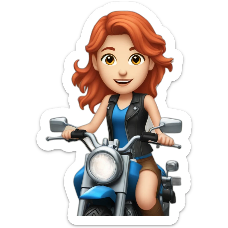 white-girl-red-hair-blue-eyes-pointing-to-a-box-to-her-right-on-the-motorcycle sticker