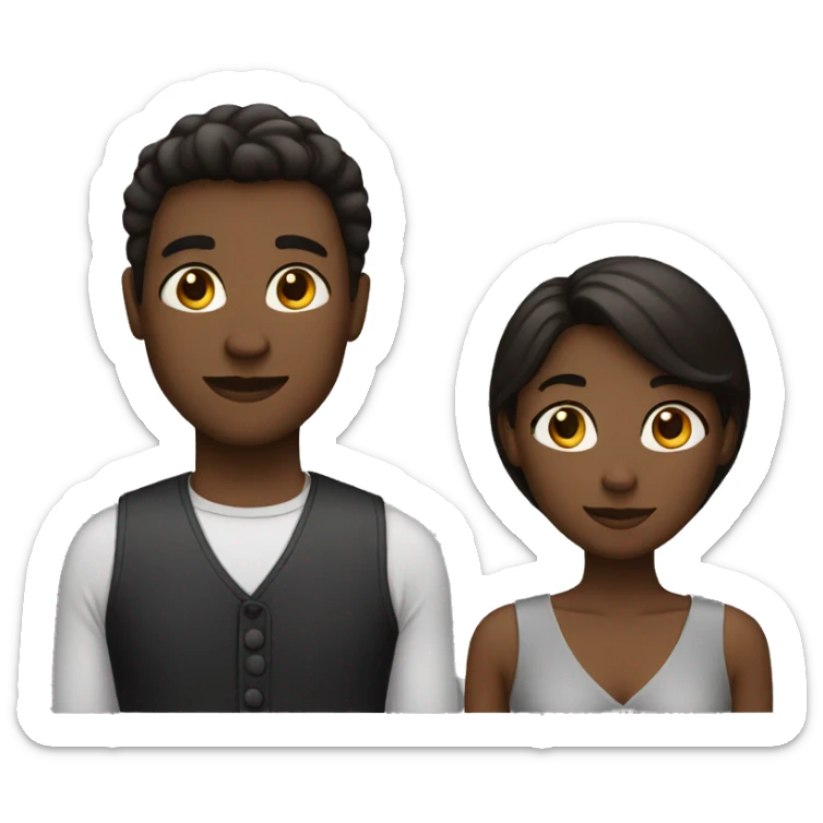 Couple one female is fair and male is little dark sticker