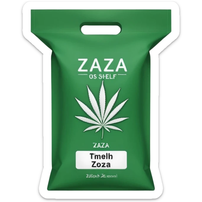 Reusable cannabis bags with the name Top Shelf Zaza on the label  sticker