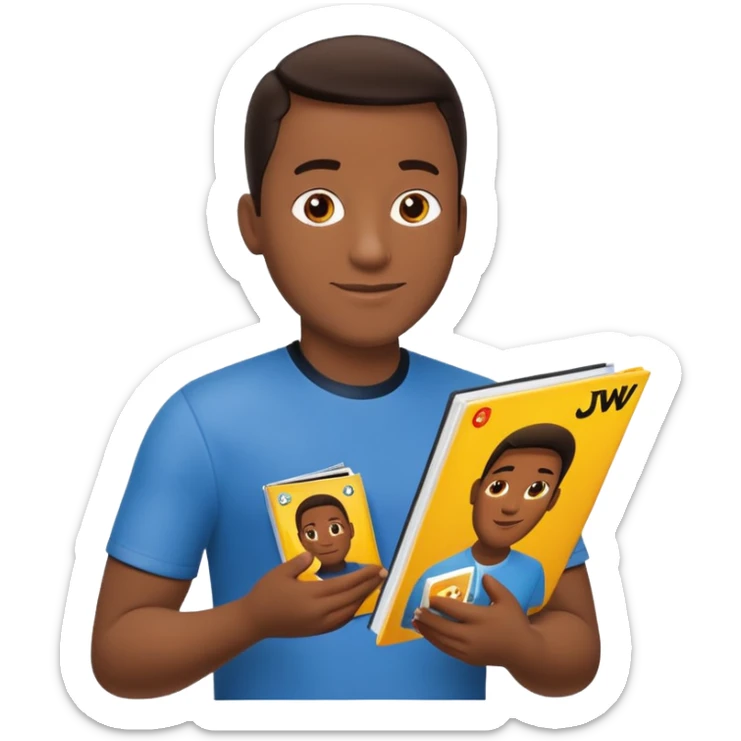 Duas Testemunha de jeová pregando com um display de revistas com JW na frente sticker