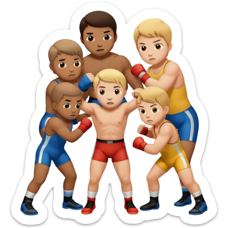 élèves quicoopèrent en faisant su sportde lutte sticker