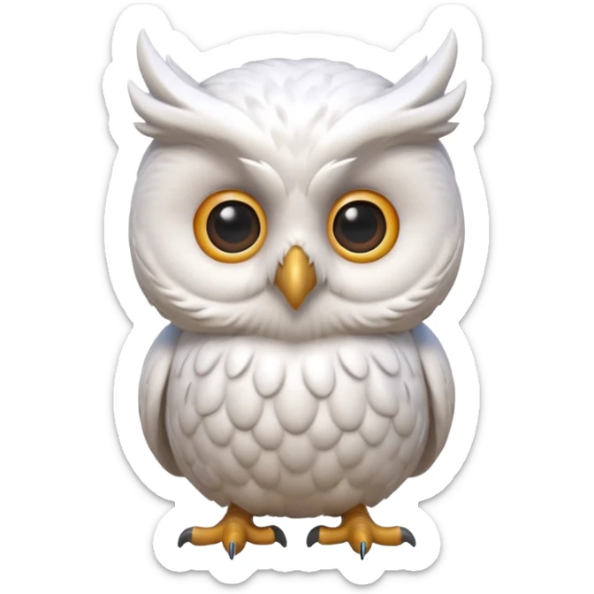 “3D emoji of a magical [white 🦉], Harry Potter style, Hogwarts magic, fantasy atmosphere, soft glow, cinematic lighting, high detail” sticker