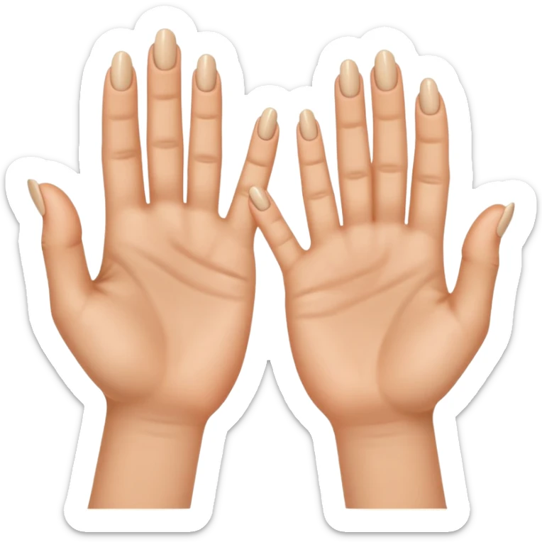 emodji de mains réaliste faisait un deux les doigt ont des ongles  sticker