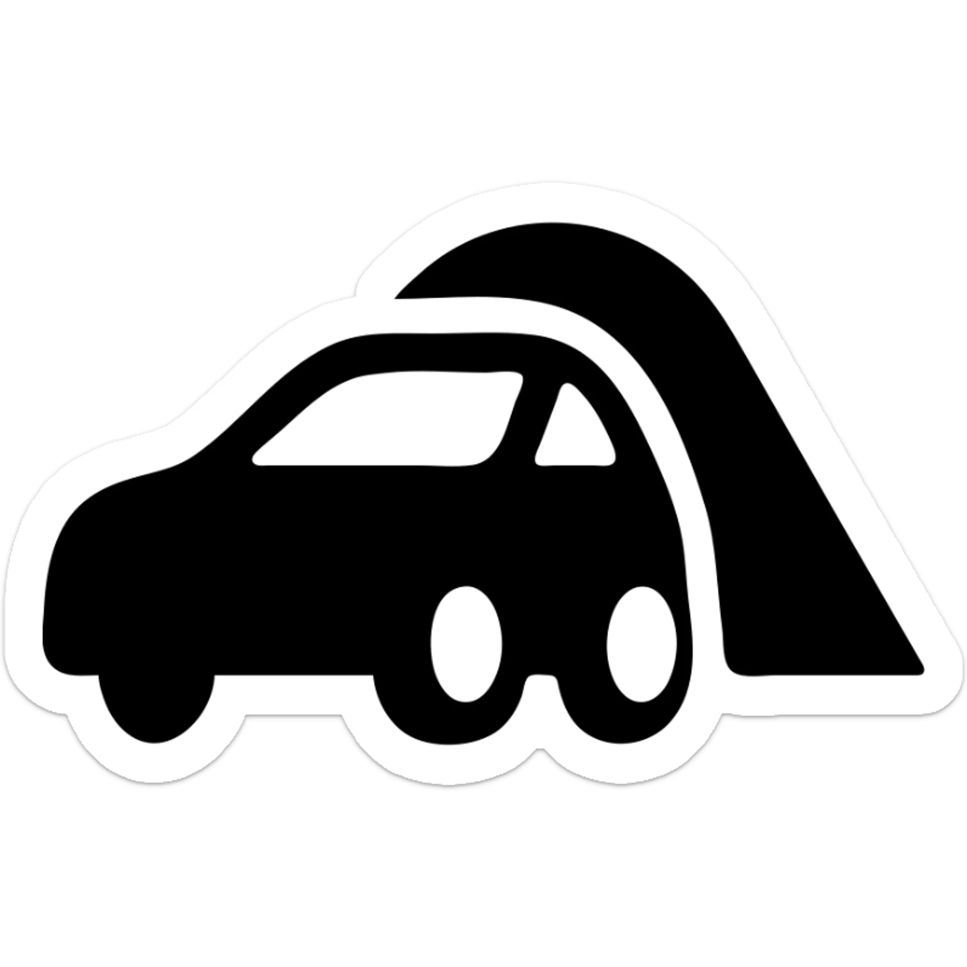 elegant and minimalist icon of a car with a transparent film covering it, smooth lines sticker