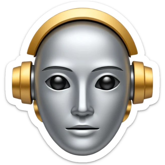 Create an emoji in which it is representing AI logo similarly like the logo of Chat GPT ,Gemini but different completely different and very professional not simple and try to make it in black and white colour sticker