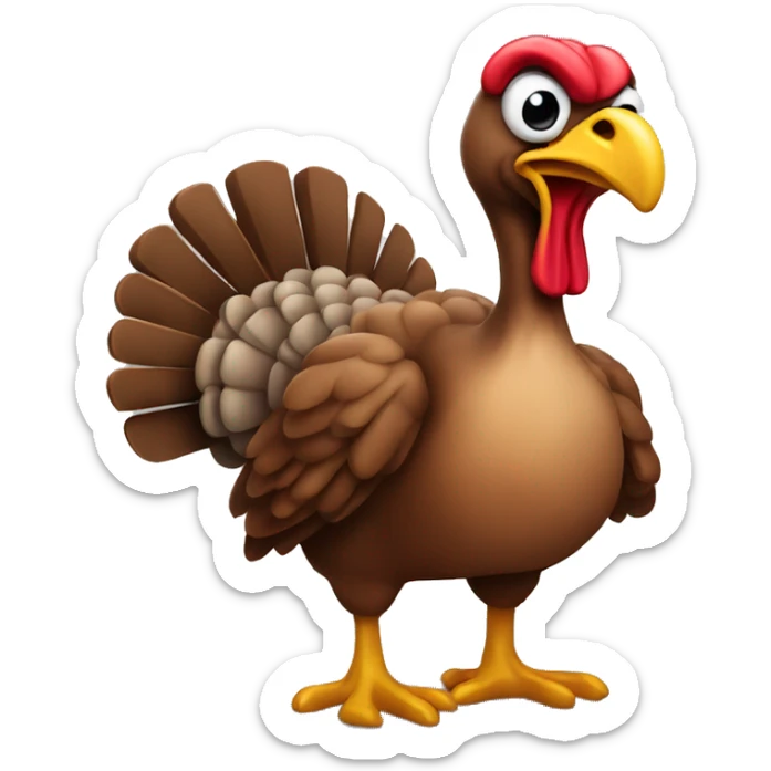Really muscley turkey sticker