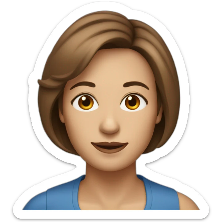A 50-yo woman with a brownish Bob haircut and blue eyes sticker
