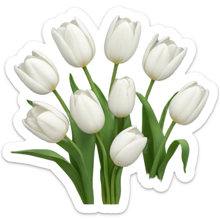 White tulips  sticker
