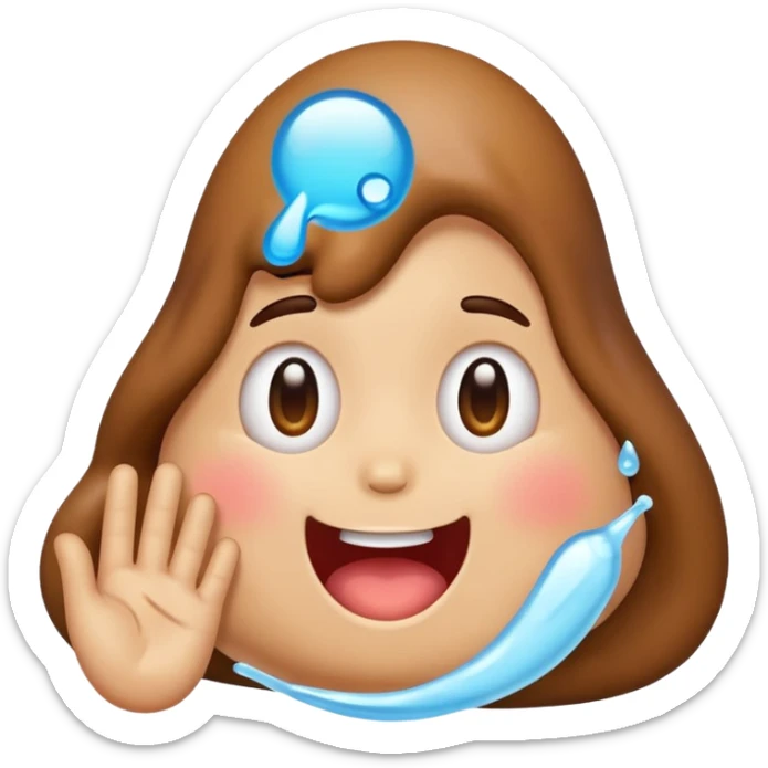 merged emoji combining poop emoji, OK hand emoji with light skin tone, and face with tears of joy emoji, all recognizable features clearly visible sticker