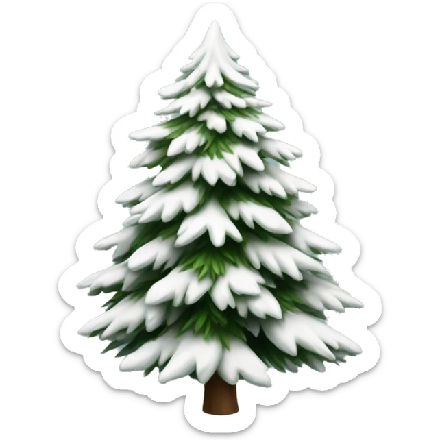  actual white fir christmas tree isolated.  sticker