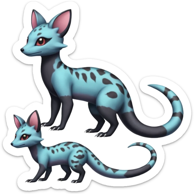  pastel white Salandit-Umbreon-Genet-Noivern-Civet-Hybrid (Full body) sticker