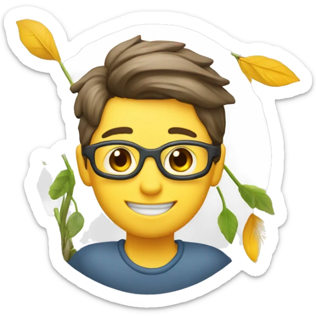 Una persona de 12 años apuntando hacia un atril con una hoja de una flecha en sentido positivo  sticker