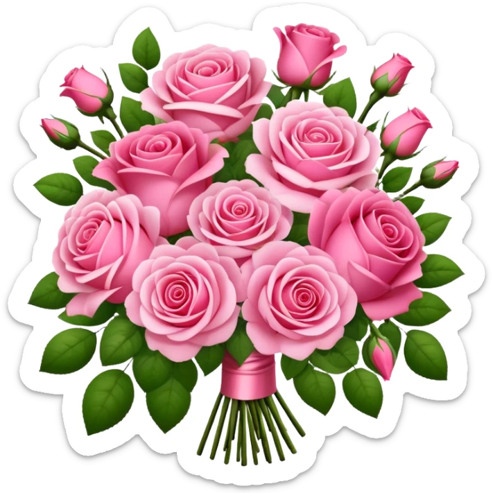Huge pink flower bouquet with different flowers and pink tones and roses sticker