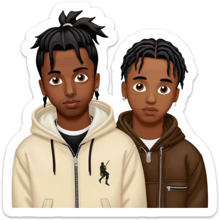 playboi carti and travis scott together wearing unreleased balenciaga sticker