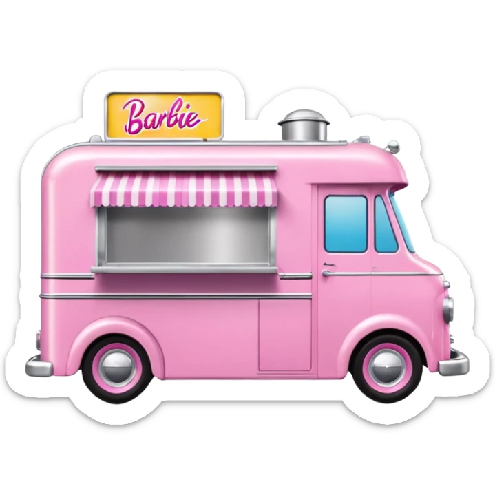 Barbie’s 1949 expanding house dream food truck  sticker