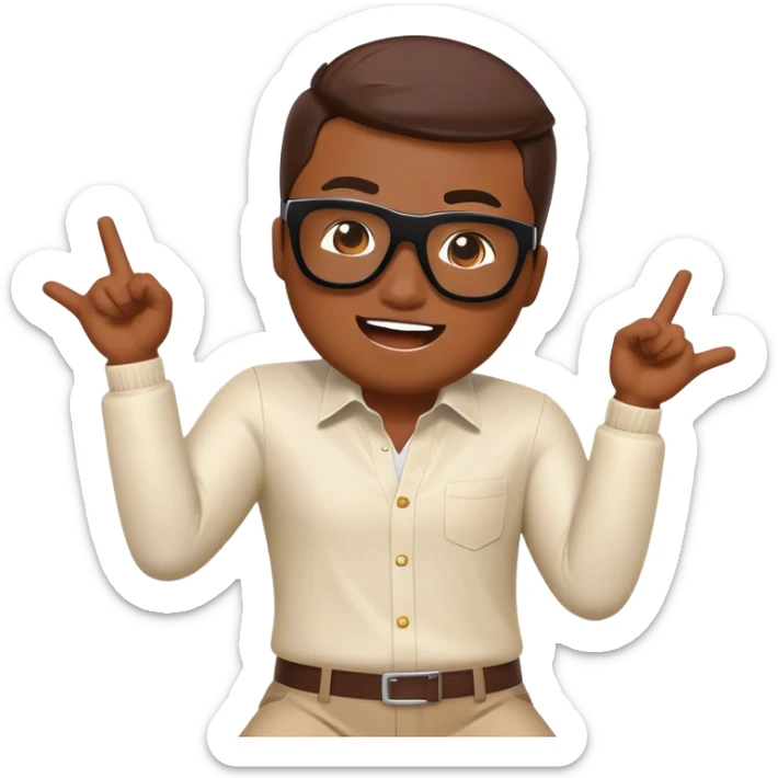 Cinematic Realistic Gangnam Style Pop Culture Emoji, showcasing a playful, iconic portrayal inspired by the hit song rendered with dynamic textures and fun, energetic lighting. sticker