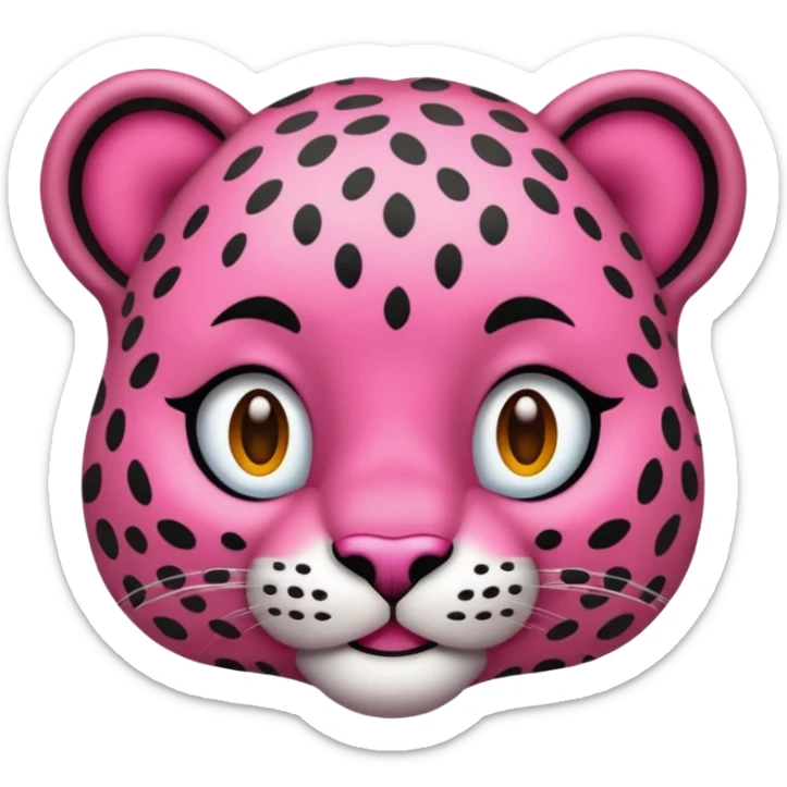 Emoji leopardo rosa cuerpo entero de lado y más realista de cuerpo completo sticker