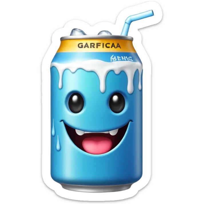 Crea un emoji de una lata de monster blanca de la bebida energética  sticker