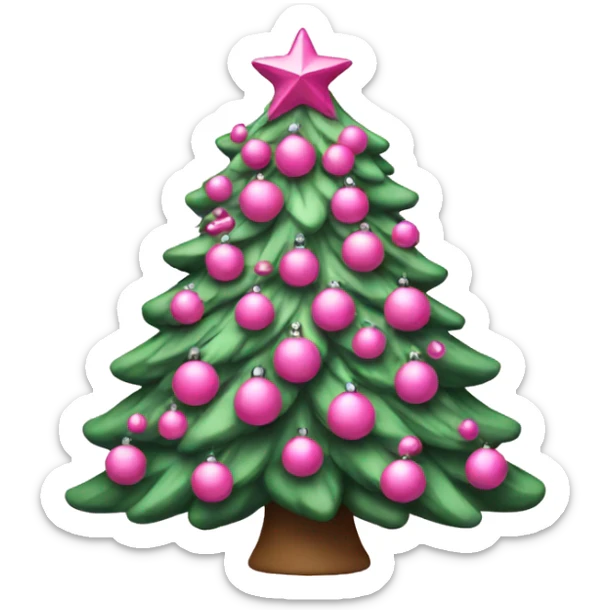 pink christmas tree sticker