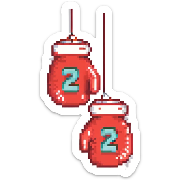 красные боксерские перчатки с надписью "23", no background sticker