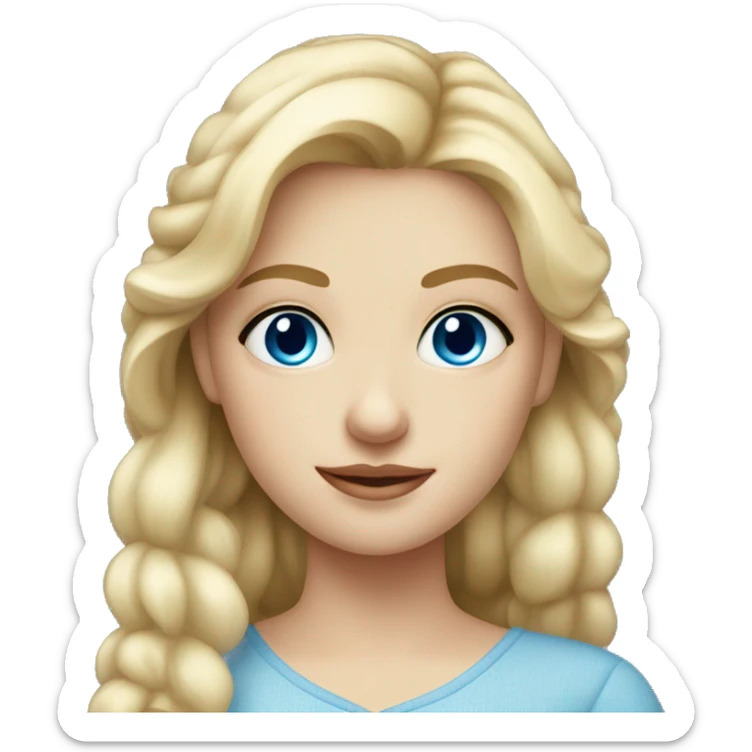 Russian blonde girl with fair skin with earrings and blue eyes sticker