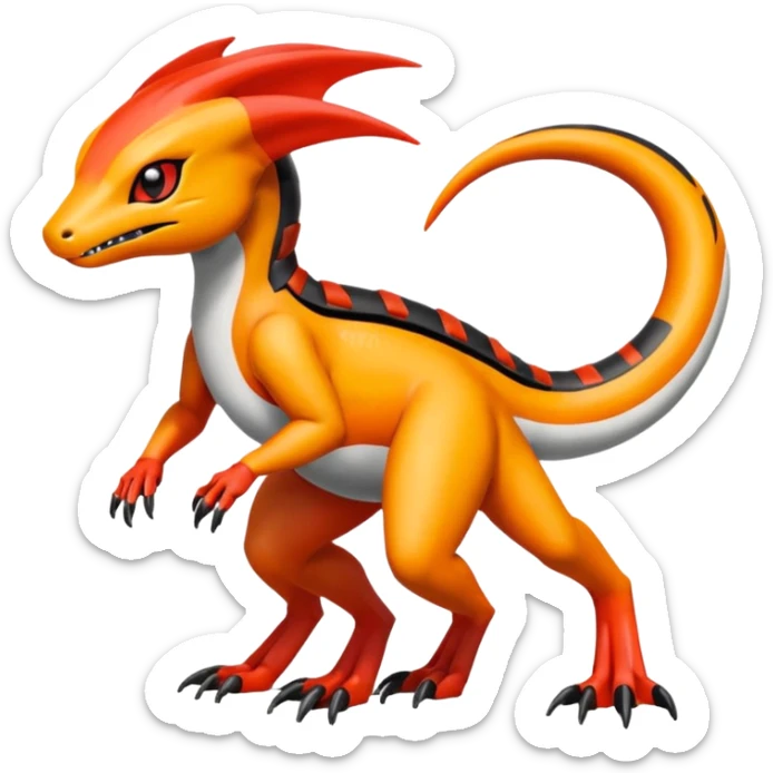 Meloetta-Guilmom-Salandit-Trico-Pokémon-Digimon-Fakémon-fusion-hybrid-creature sticker