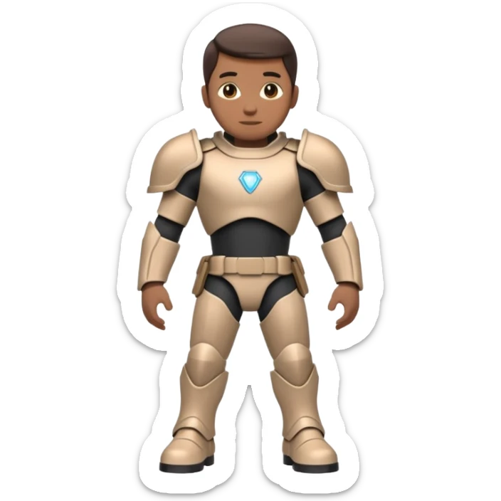 Un photographe high tech du futur, avec du matériel, une armure de terrain à la super héro. sticker