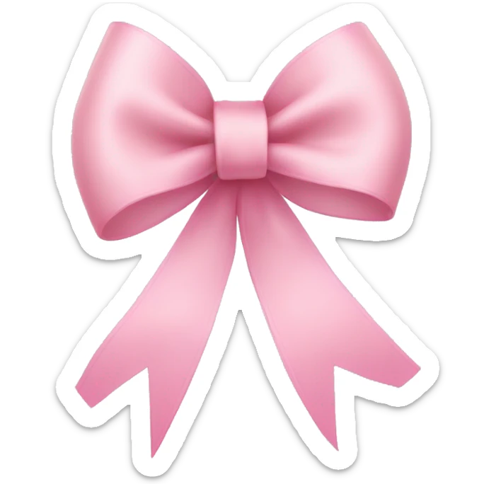 light pink ribbon bow sticker