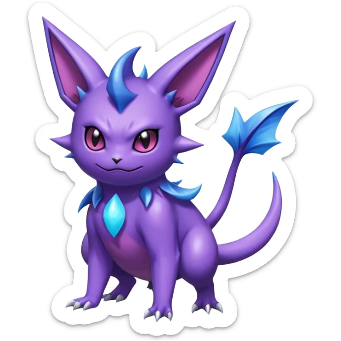 Shiny Dark Noibat-Espeon-Gengar-Nidorino-fusion-hybrid full body sticker