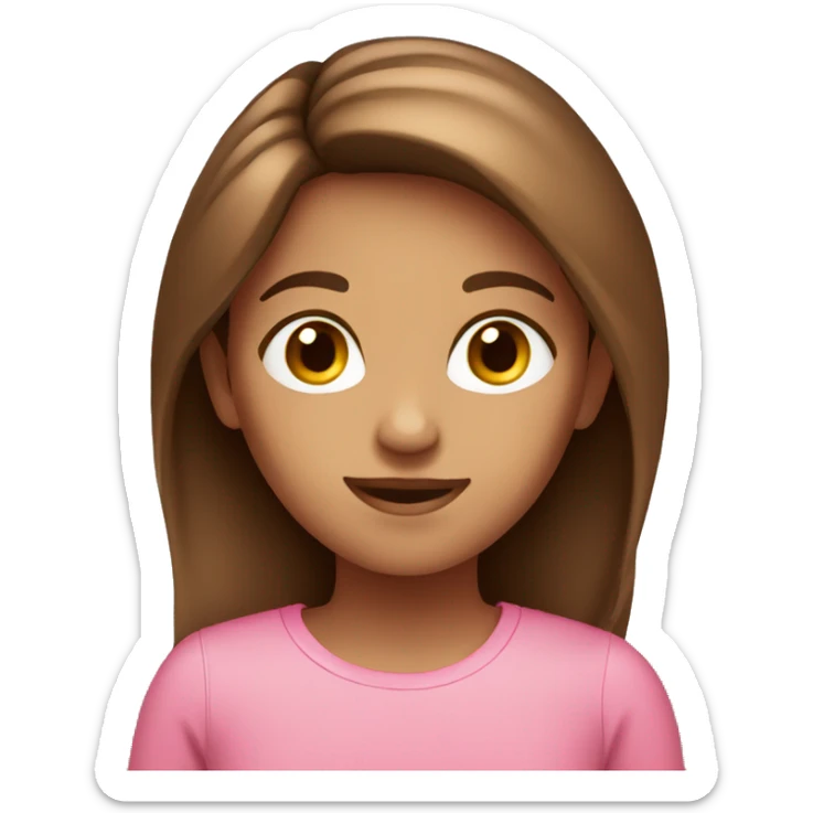 brown hair girl that is a little tan wearing pink  sticker