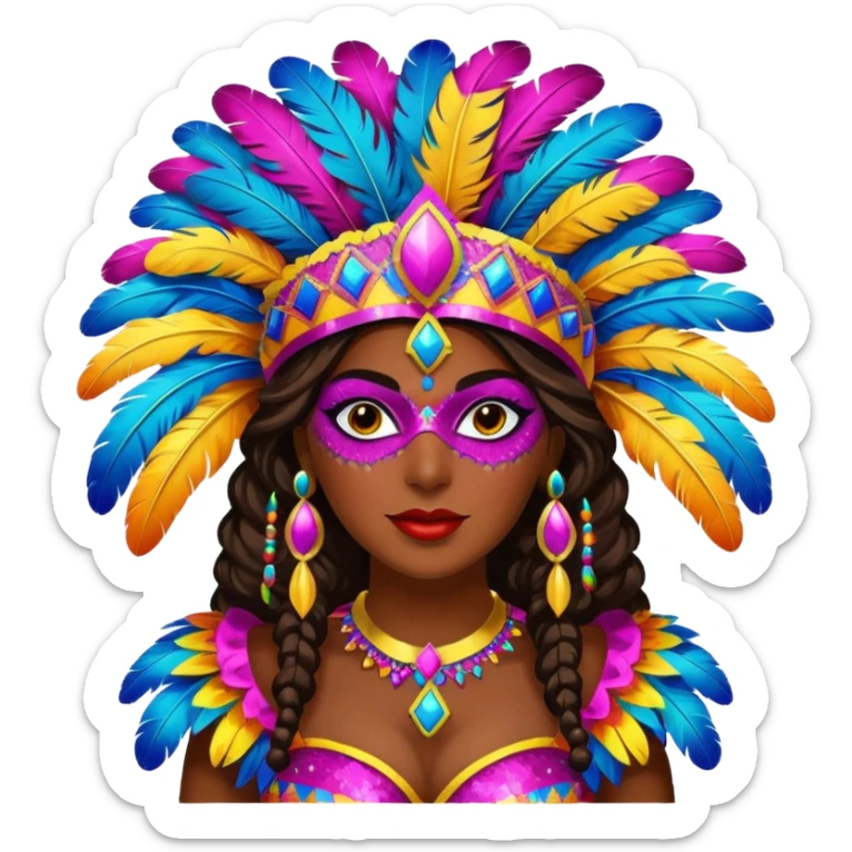 Colombian woman in Colombian carnival sticker