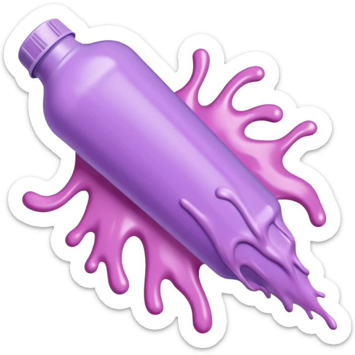 tubes of pastel pink and lilac hair dye, scattered and leaking sticker