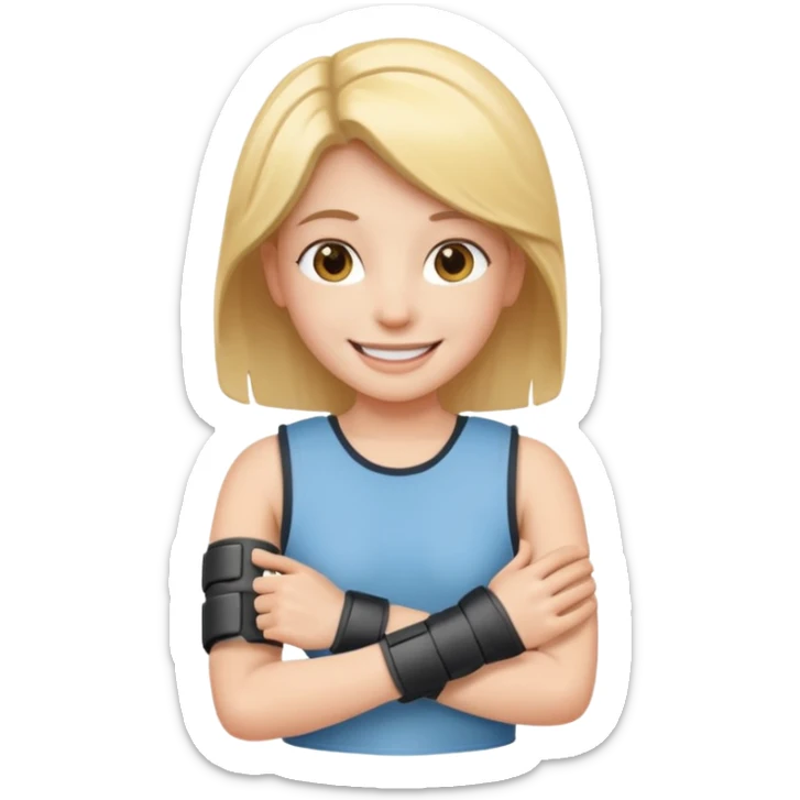 Ich fühle mich fröhlich, weil ich taglich positive Lust habe. Außerdem habe ich gestren Unfall gemacht. Uhhh aber … ich bin stark 💪🏼🦿🦾 sticker