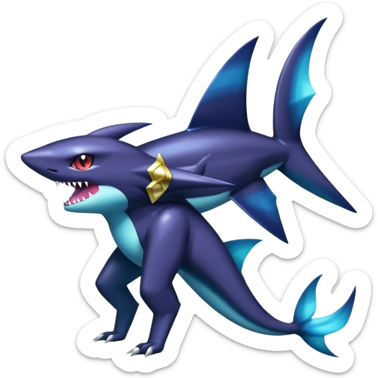 Shiny Dark Sharpedo-Haunter-Umbreon-Nidorino-fusion-hybrid full body sticker