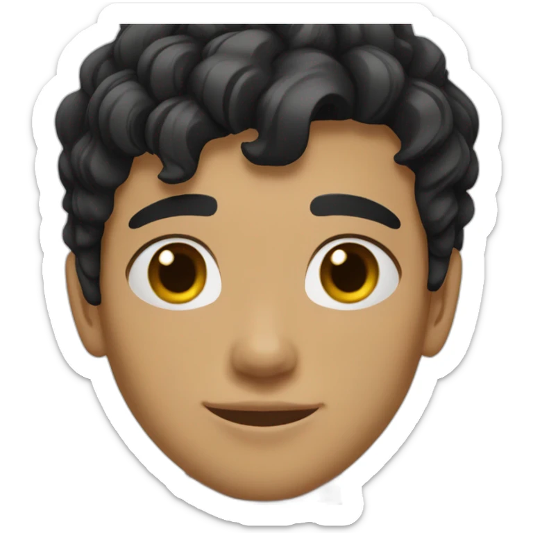 a teenage boy with black hair, short and a little wavy sticker