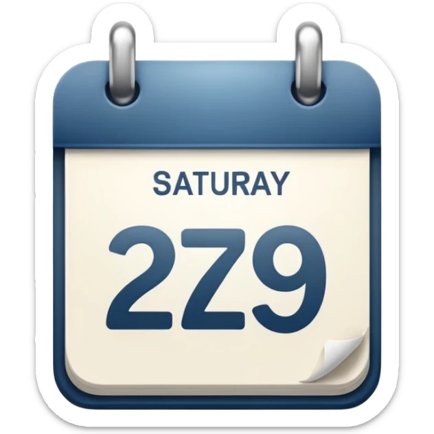 ios emoji styles for calendar that showed date 27 and titled Saturday sticker