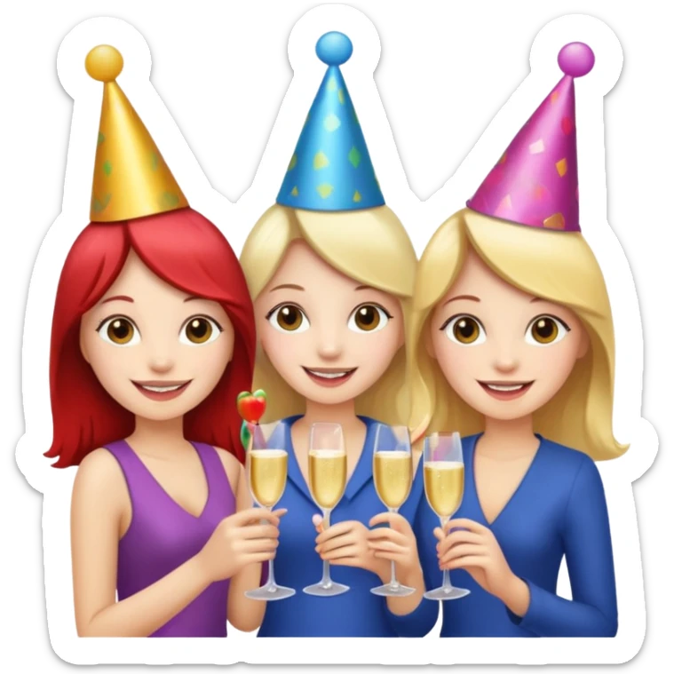 group of girls ready for a bacheloret party sticker