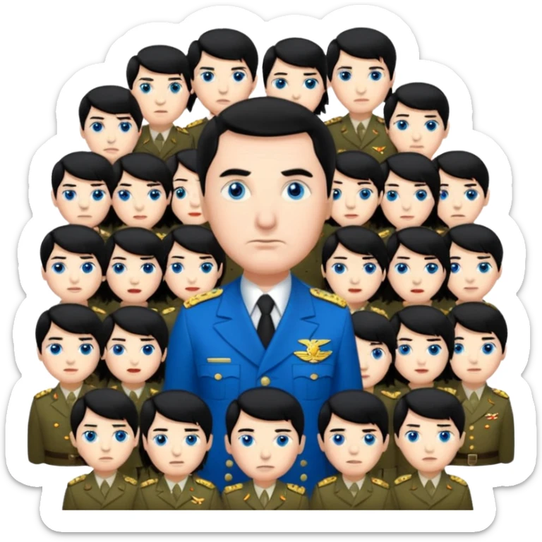 Dictator with 20 kids blue eyed and black hair like a dictator  sticker